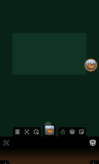 Három emoji gyorsan egymás után, felszállnak a kerek gombból